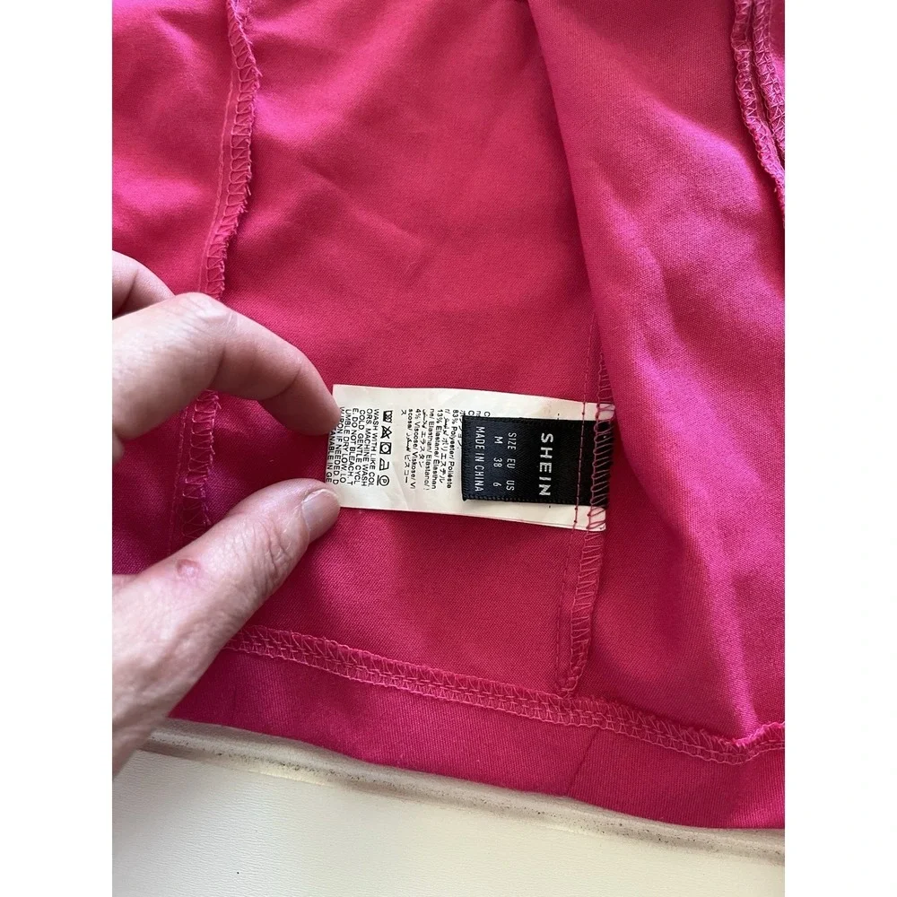 SHEIN Women's Hot Pink Sleeveless Vest Open Front Fashion Layering Top